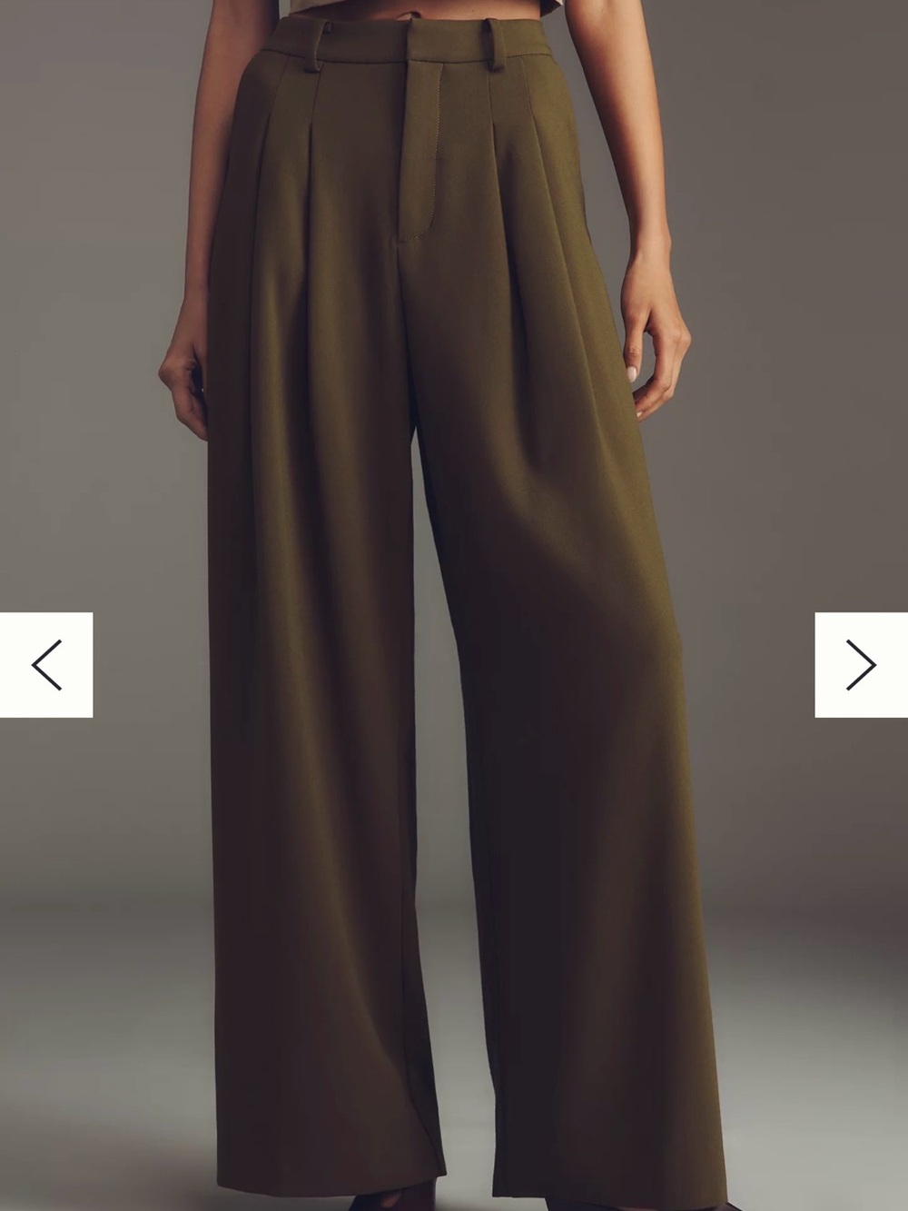 Avery Wide-Leg Trousers in Fir Green by Maeve - Picture 2 of 5